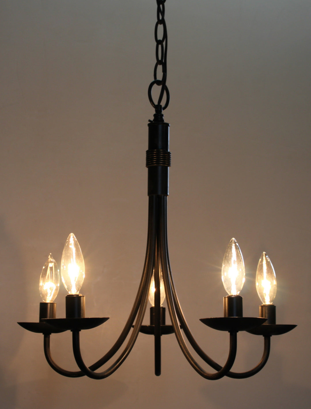 Wrought Iron Five Light Chandelier in Black - available from The Lighting Shoppe, trusted by Canadian homeowners
