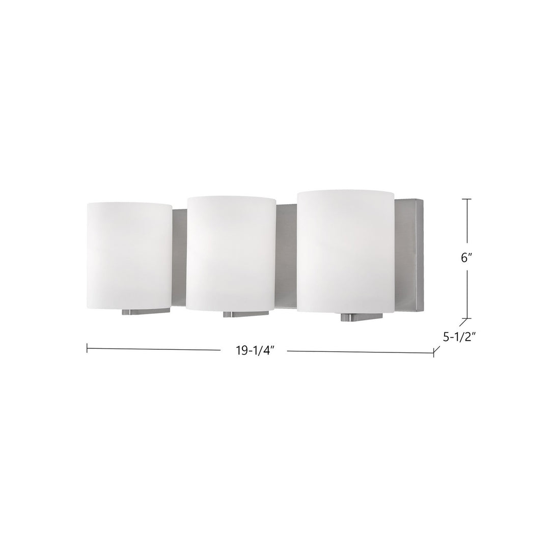 Kuzco Canada - 70233BN - Three Light Vanity - Bridgewater - Brushed Nickel