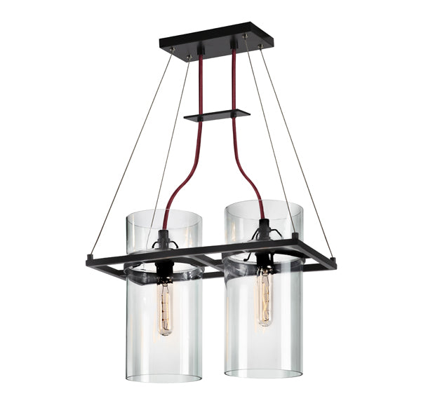 Square Ring Two Light Pendant in Satin Black - available from The Lighting Shoppe, trusted by Canadian homeowners