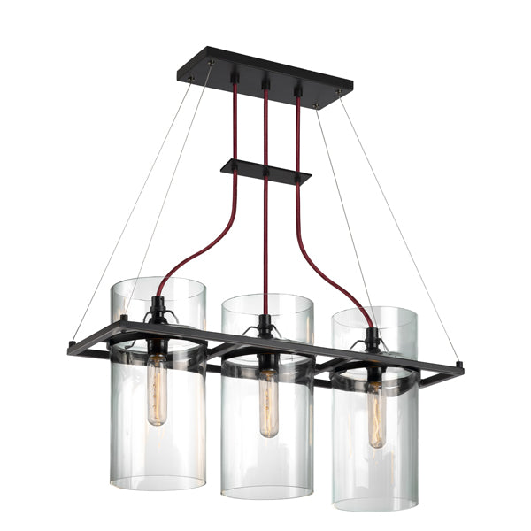 Square Ring Three Light Pendant in Satin Black - available from The Lighting Shoppe, trusted by Canadian homeowners