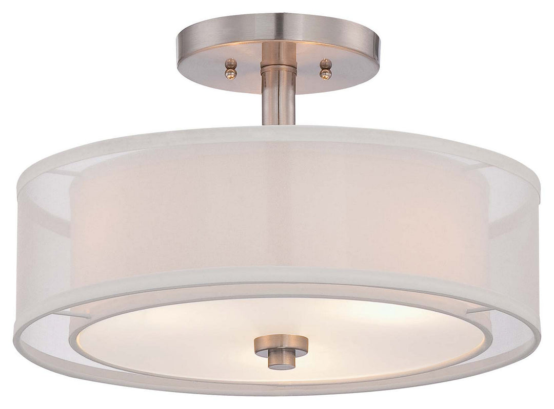 Parsons Studio Three Light Semi Flush Mount in Brushed Nickel - available from The Lighting Shoppe, trusted by Canadian homeowners