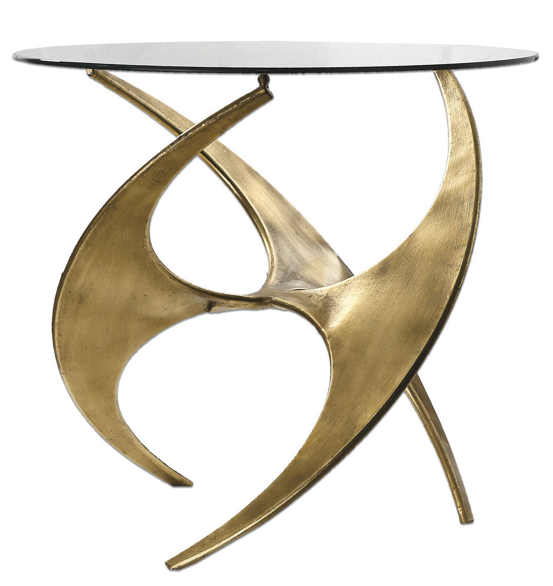 Graciano Accent Table in Antique Gold - available from The Lighting Shoppe, trusted by Canadian homeowners