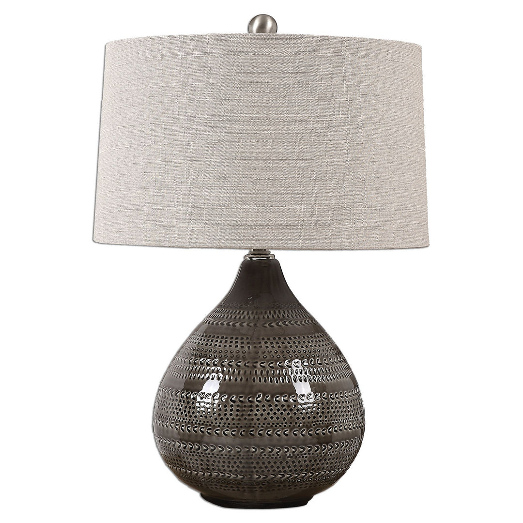 Batova One Light Table Lamp in Brushed Nickel - available from The Lighting Shoppe, trusted by Canadian homeowners