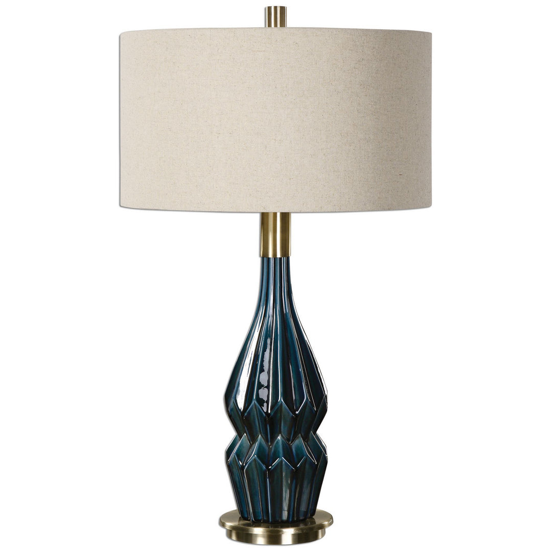 Prussian One Light Table Lamp in Blue Ceramic - available from The Lighting Shoppe, trusted by Canadian homeowners