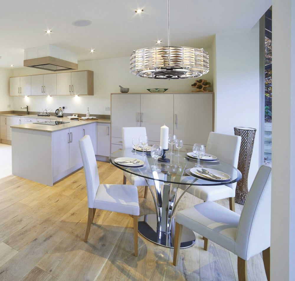 Taurus Six Light Fan D'lier in Polished Chrome Savoy House