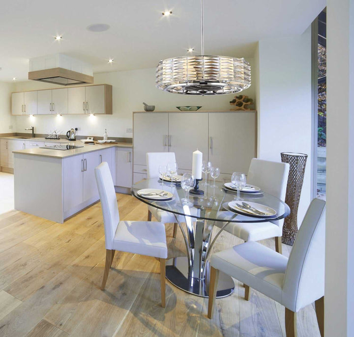 Taurus Six Light Fan D'lier in Polished Chrome Savoy House