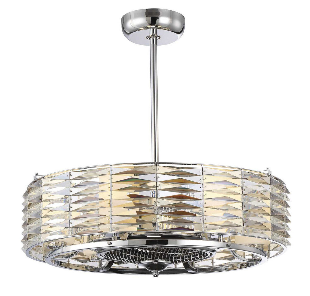 Taurus Six Light Fan D'lier in Polished Chrome Savoy House