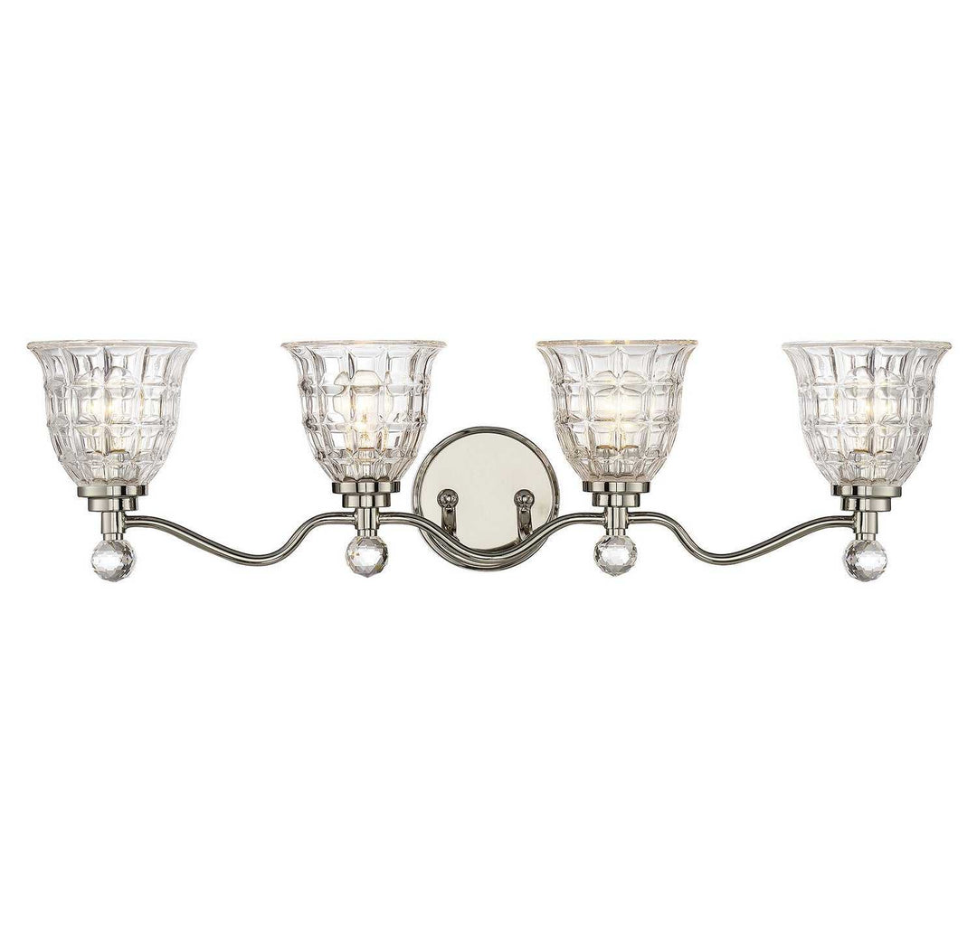 Birone Four Light Bath Bar in Polished Nickel Savoy House