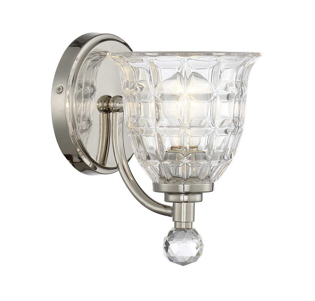 Birone One Light Wall Sconce in Polished Nickel Savoy House
