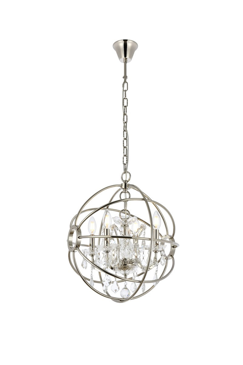 Elegant Lighting - 1130D17PN/RC - Four Light Pendant - Geneva - Polished nickel
