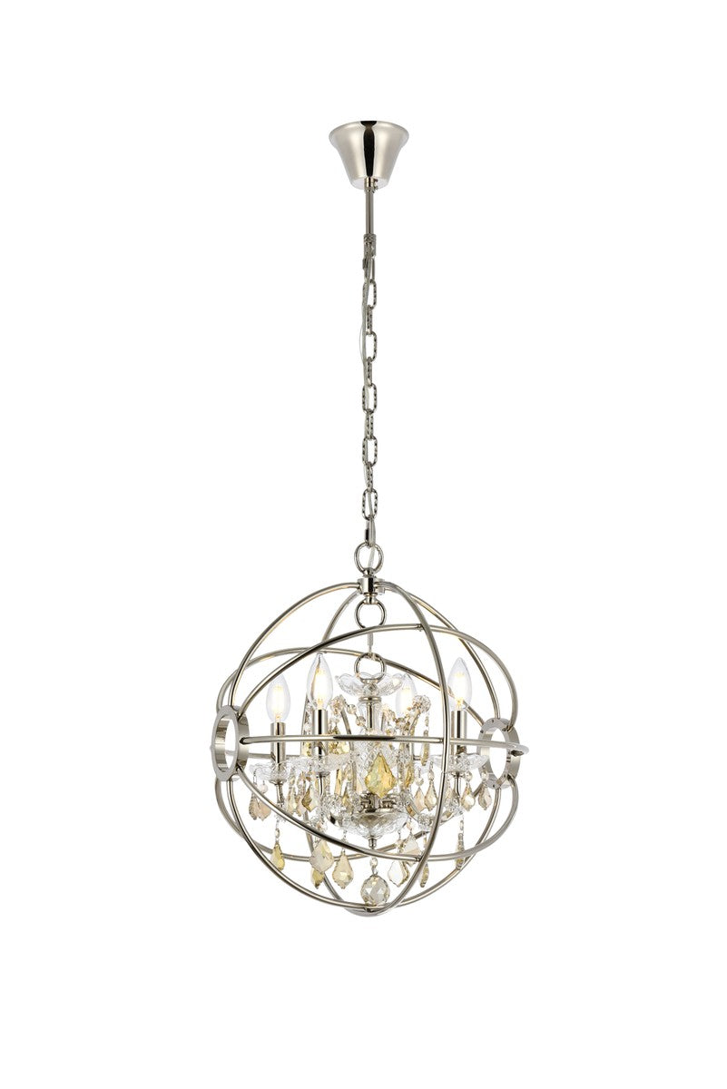Elegant Lighting - 1130D17PN-GT/RC - Four Light Pendant - Geneva - Polished nickel