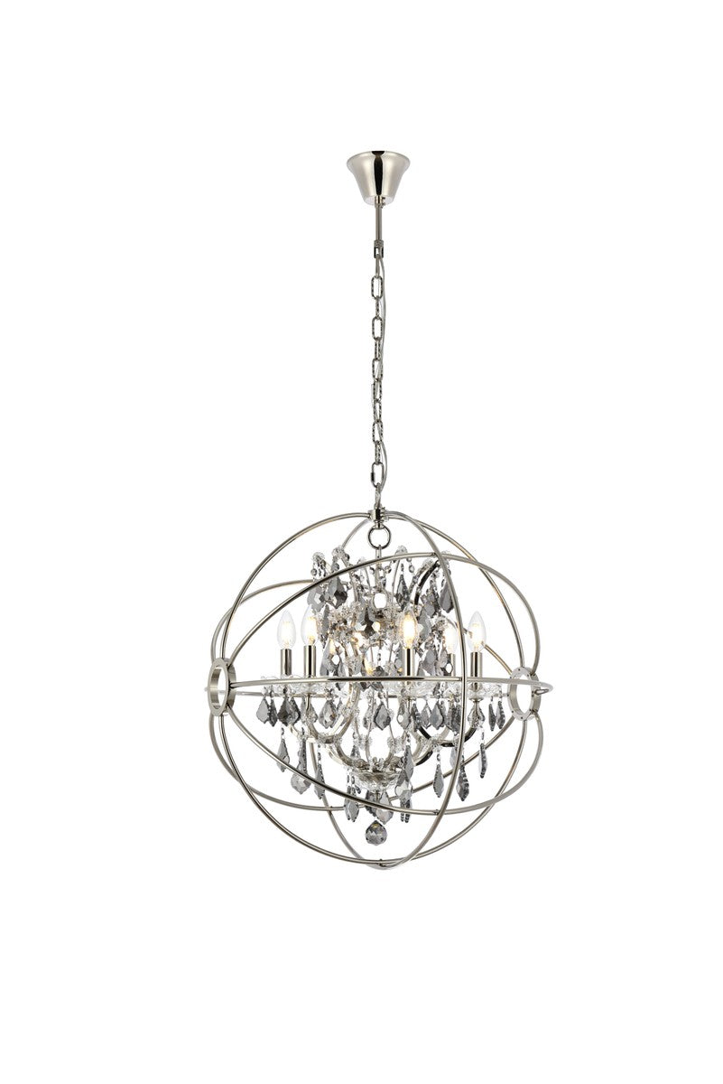 Geneva Six Light Chandelier in Polished Nickel - available from The Lighting Shoppe, trusted by Canadian homeowners