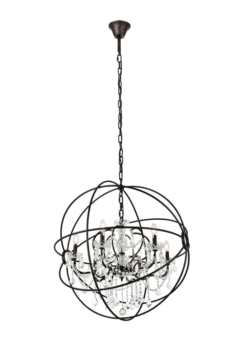 Geneva Six Light Chandelier in Dark Bronze - available from The Lighting Shoppe, trusted by Canadian homeowners