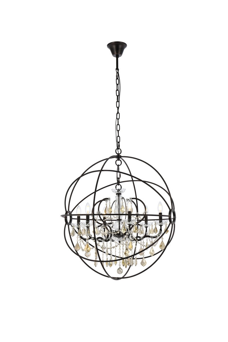 Geneva Six Light Chandelier in Dark Bronze - available from The Lighting Shoppe, trusted by Canadian homeowners