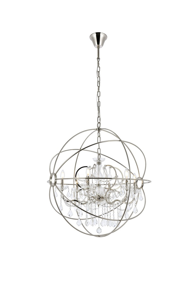 Geneva Six Light Chandelier in Polished Nickel - available from The Lighting Shoppe, trusted by Canadian homeowners