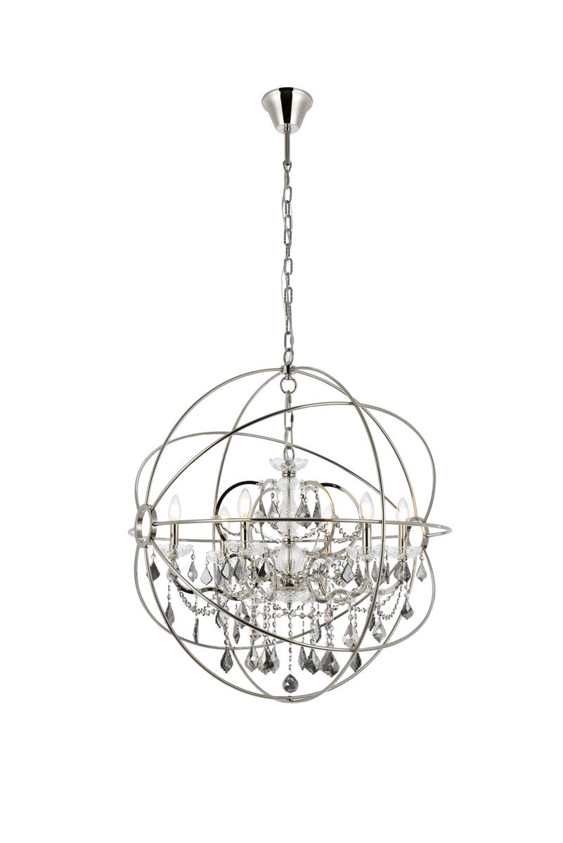 Geneva Six Light Chandelier in Polished Nickel - available from The Lighting Shoppe, trusted by Canadian homeowners