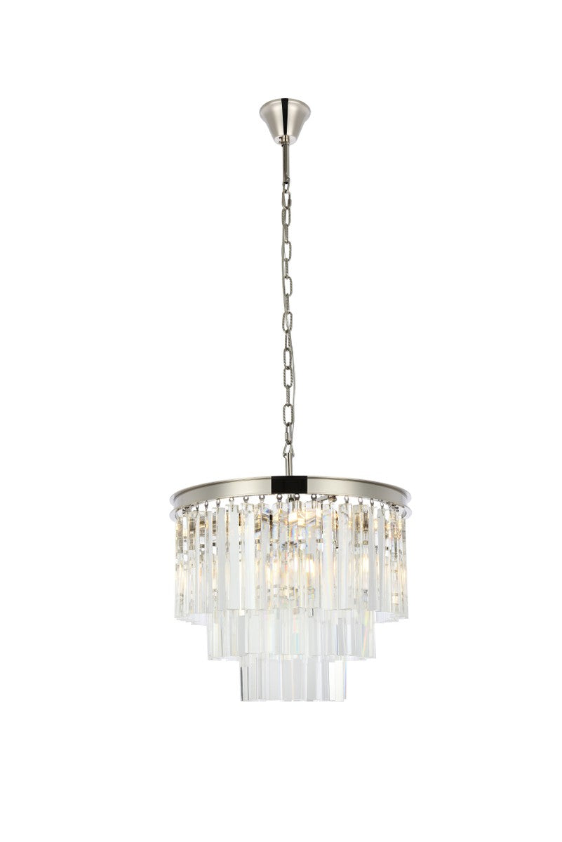 Sydney Nine Light Chandelier in Polished Nickel - available from The Lighting Shoppe, trusted by Canadian homeowners