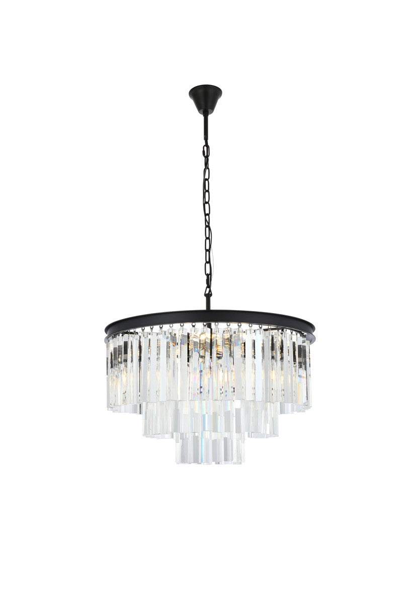Sydney Nine Light Chandelier in Matte Black - available from The Lighting Shoppe, trusted by Canadian homeowners