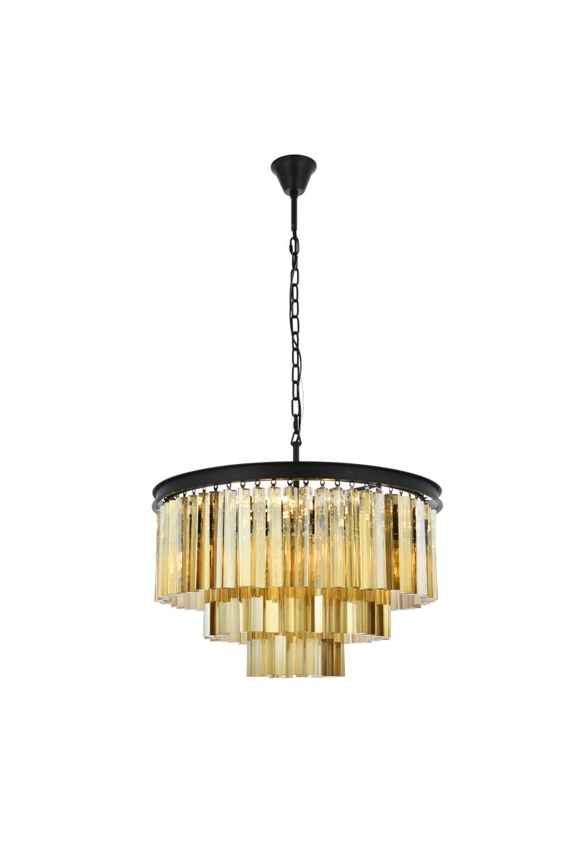 Sydney Nine Light Chandelier in Matte Black - available from The Lighting Shoppe, trusted by Canadian homeowners