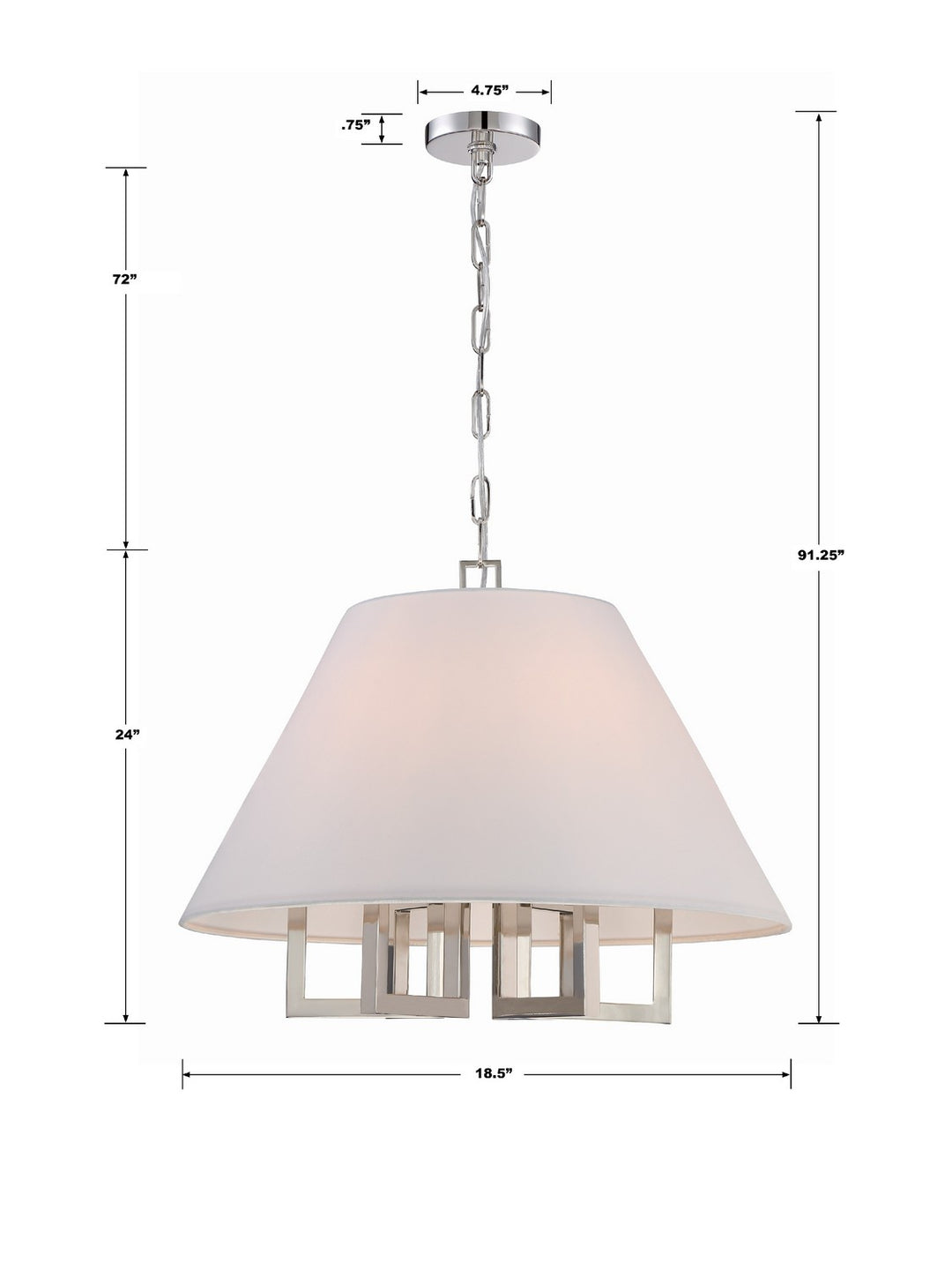 Crystorama - 2256-PN - Six Light Chandelier - Westwood - Polished Nickel
