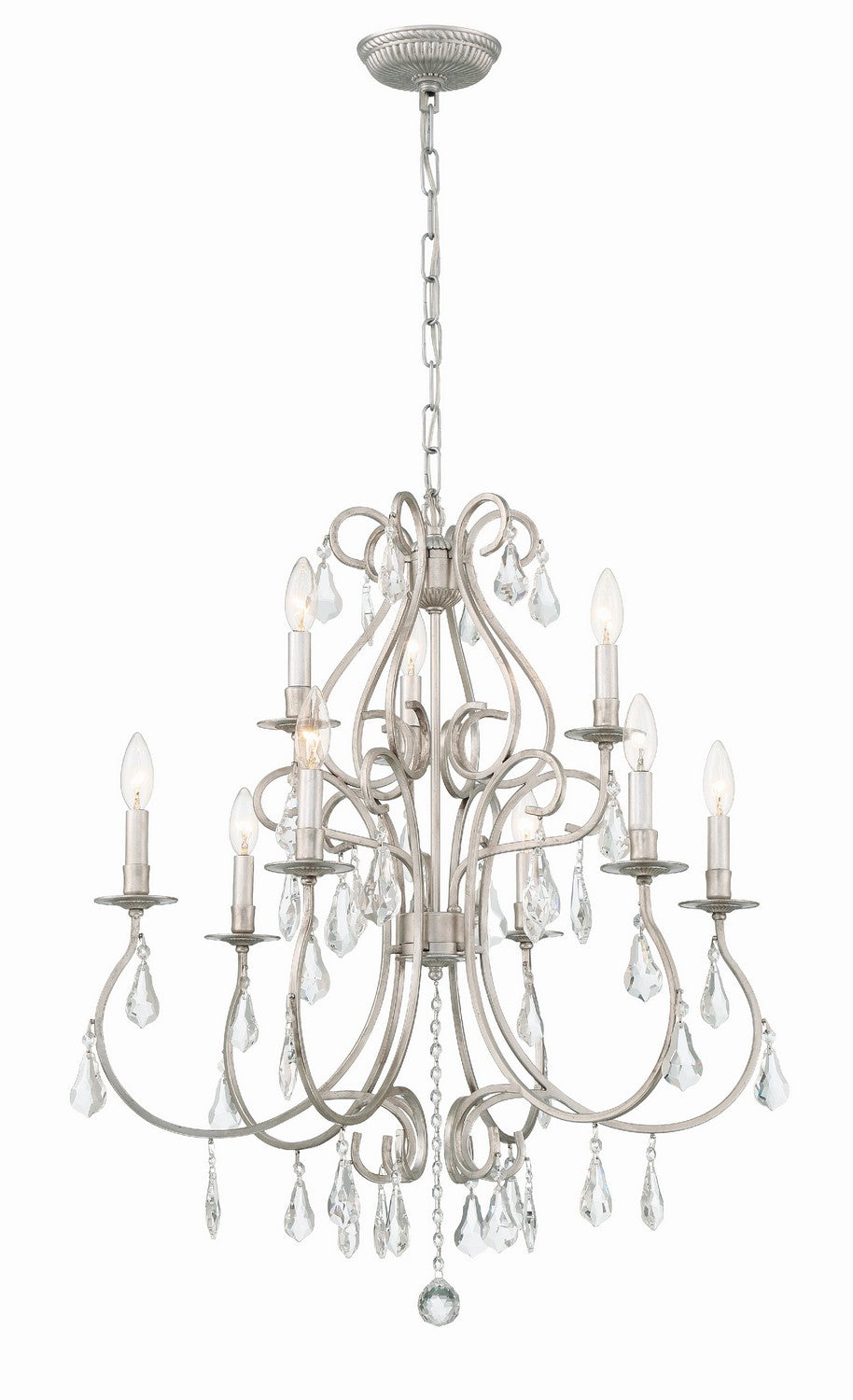 Ashton Nine Light Chandelier in Olde Silver - available from The Lighting Shoppe, trusted by Canadian homeowners