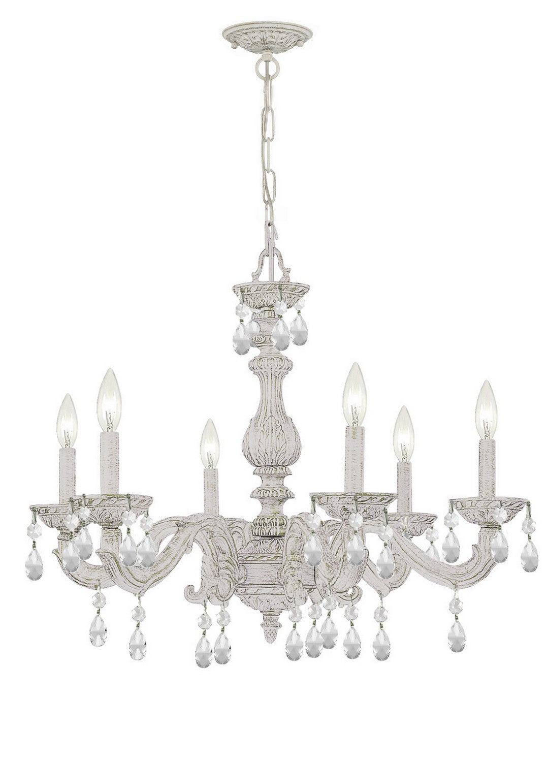 Paris Market Six Light Chandelier in Antique White - available from The Lighting Shoppe, trusted by Canadian homeowners