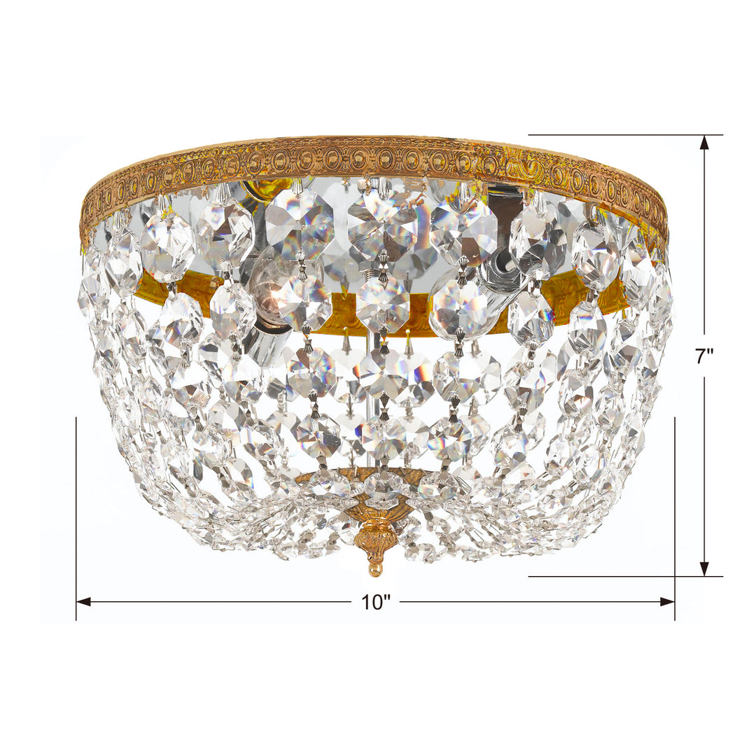 Crystorama - 710-OB-CL-I - Two Light Flush Mount - Waltham - Olde Brass