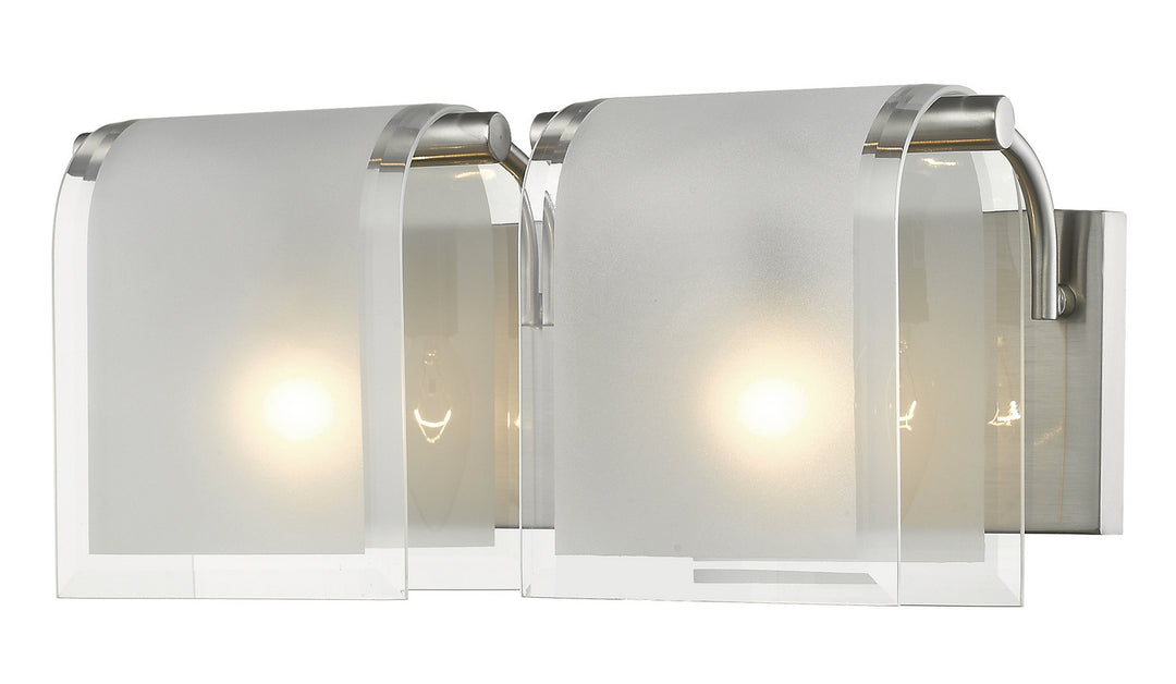 Zephyr Two Light Vanity in Brushed Nickel - available from The Lighting Shoppe, trusted by Canadian homeowners