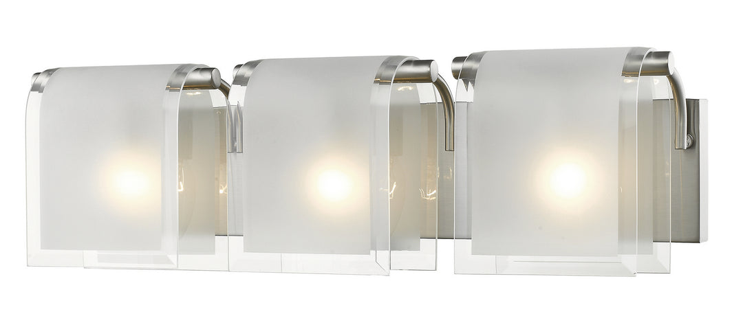 Zephyr Three Light Vanity in Brushed Nickel - available from The Lighting Shoppe, trusted by Canadian homeowners