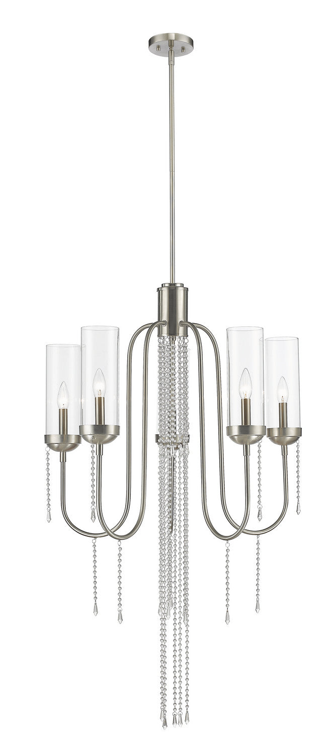 Siena Five Light Chandelier in Brushed Nickel - available from The Lighting Shoppe, trusted by Canadian homeowners