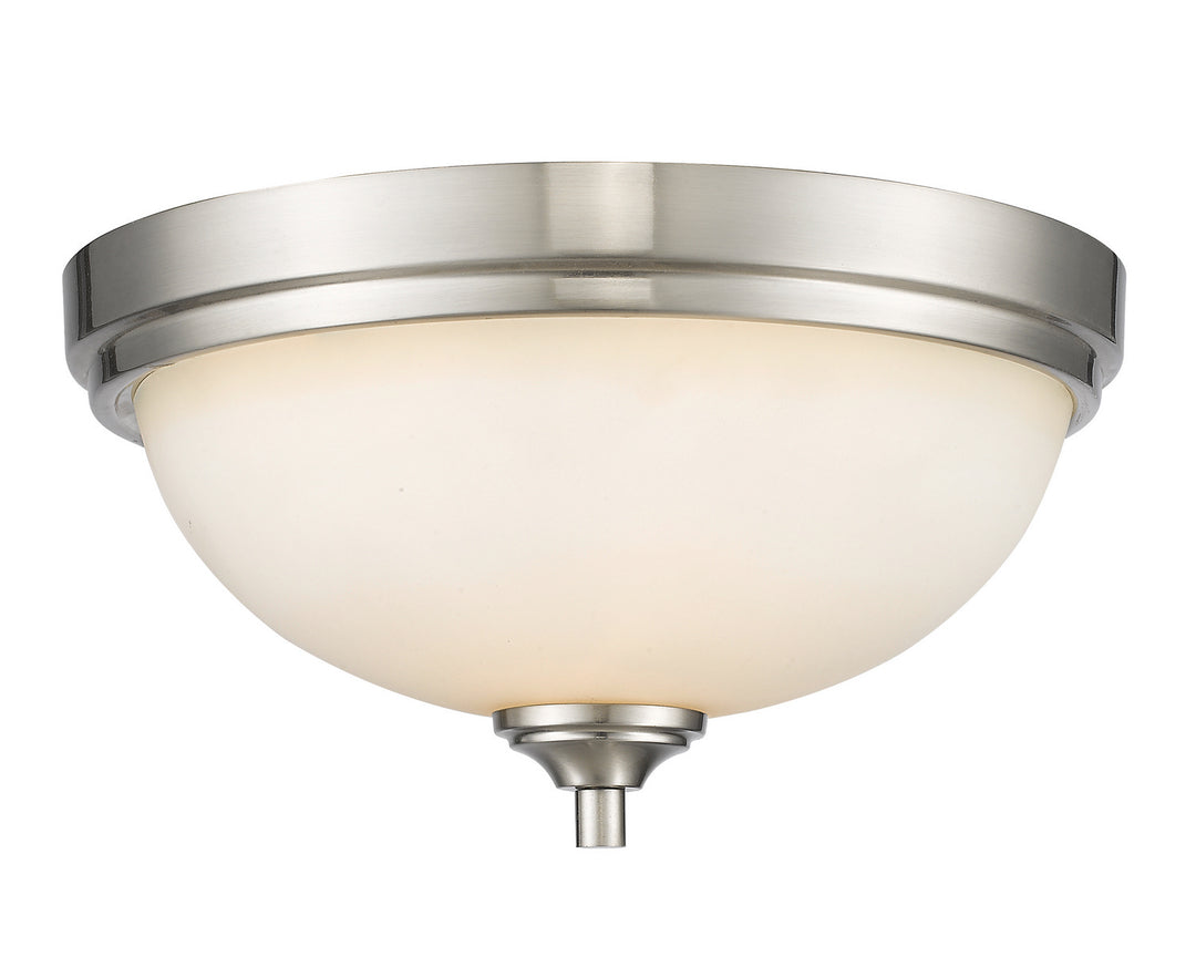 Bordeaux Two Light Flush Mount in Brushed Nickel - available from The Lighting Shoppe, trusted by Canadian homeowners