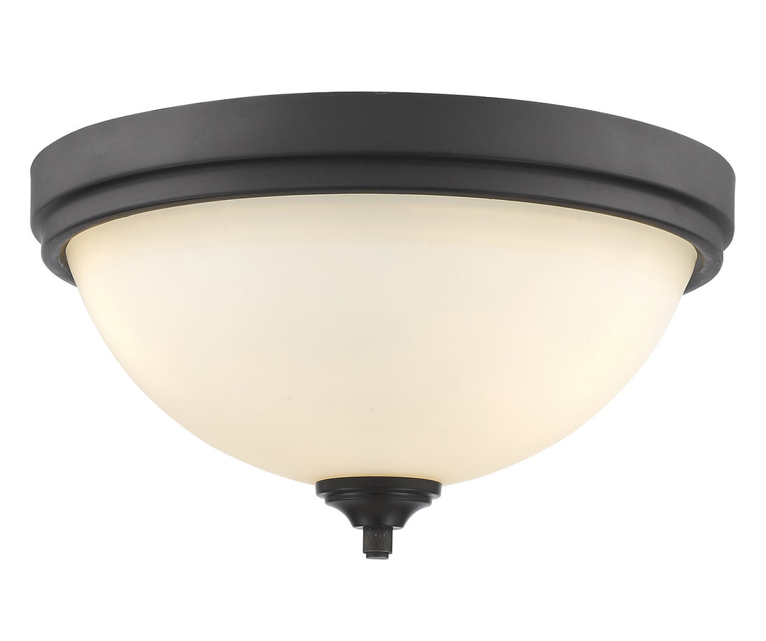 Bordeaux Three Light Flush Mount in Bronze - available from The Lighting Shoppe, trusted by Canadian homeowners