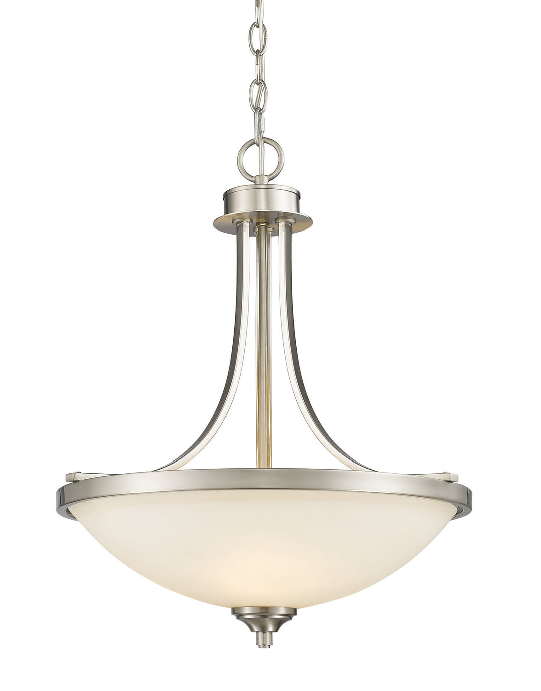 Bordeaux Three Light Pendant in Brushed Nickel - available from The Lighting Shoppe, trusted by Canadian homeowners