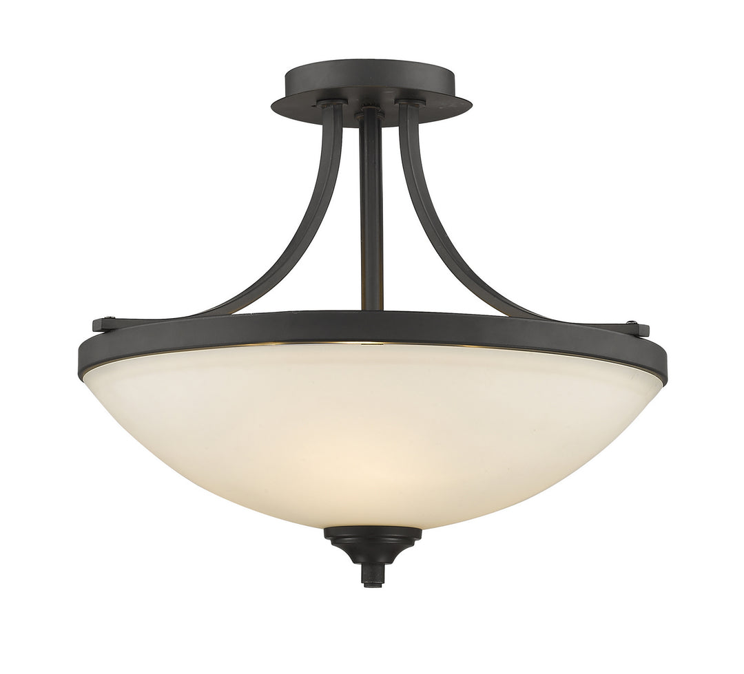 Bordeaux Three Light Semi Flush Mount in Bronze - available from The Lighting Shoppe, trusted by Canadian homeowners
