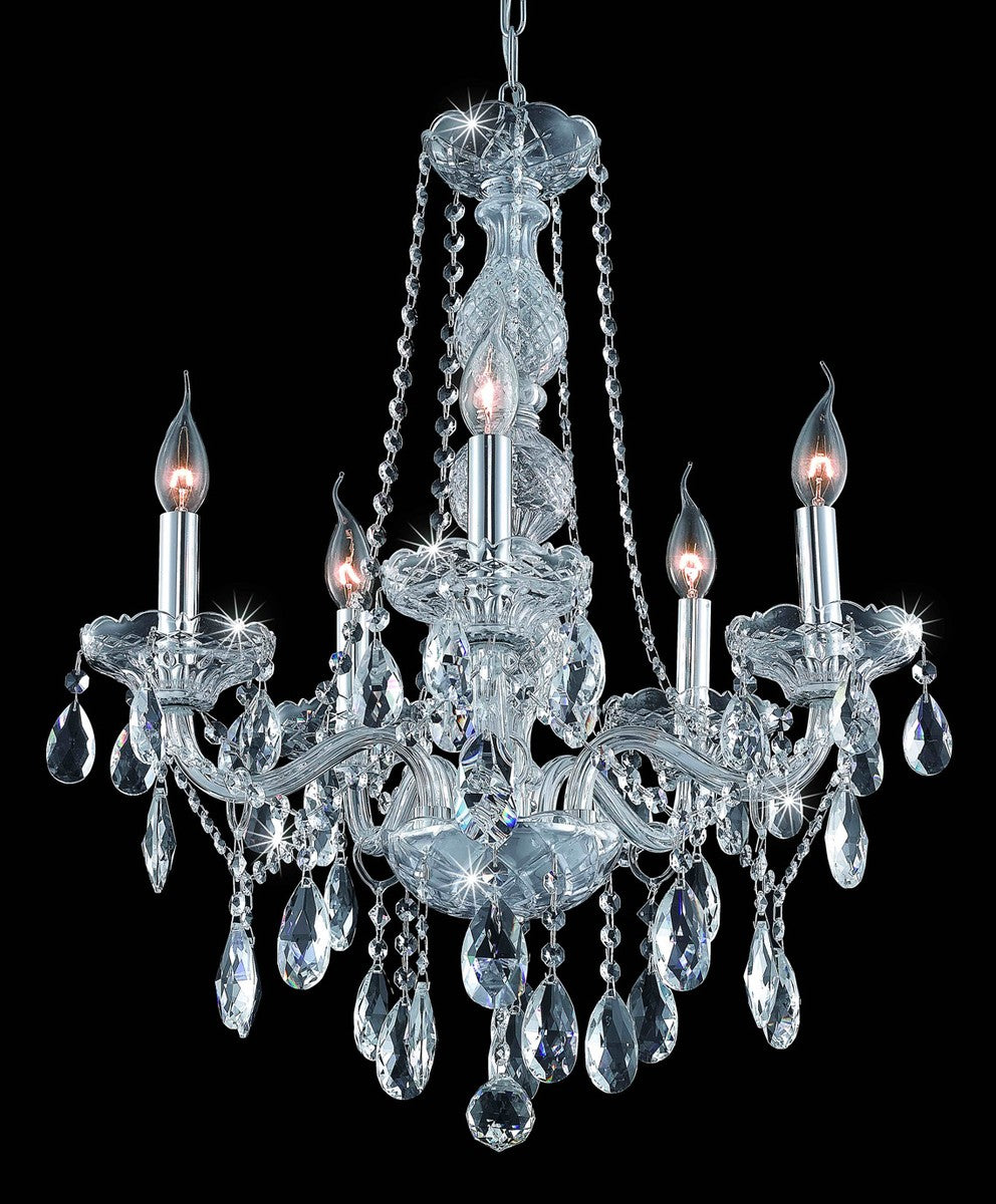 Verona Five Light Chandelier in Chrome - available from The Lighting Shoppe, trusted by Canadian homeowners