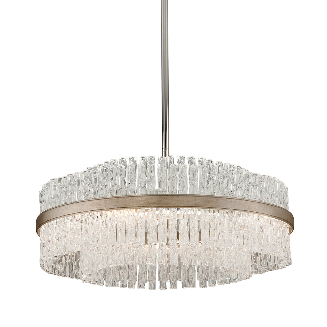 Corbett Lighting Canada - 204-46-SL/SS - Eight Light Chandelier - Chime - Silver Leaf Polished Stainless