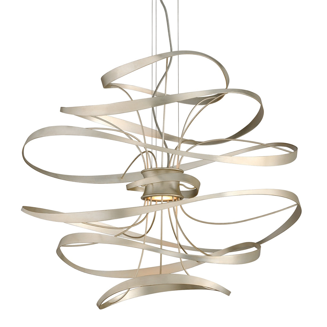 Corbett Lighting Canada - 213-43-SL/SS - LED Chandelier - Calligraphy - Silver Leaf Polished Stainless