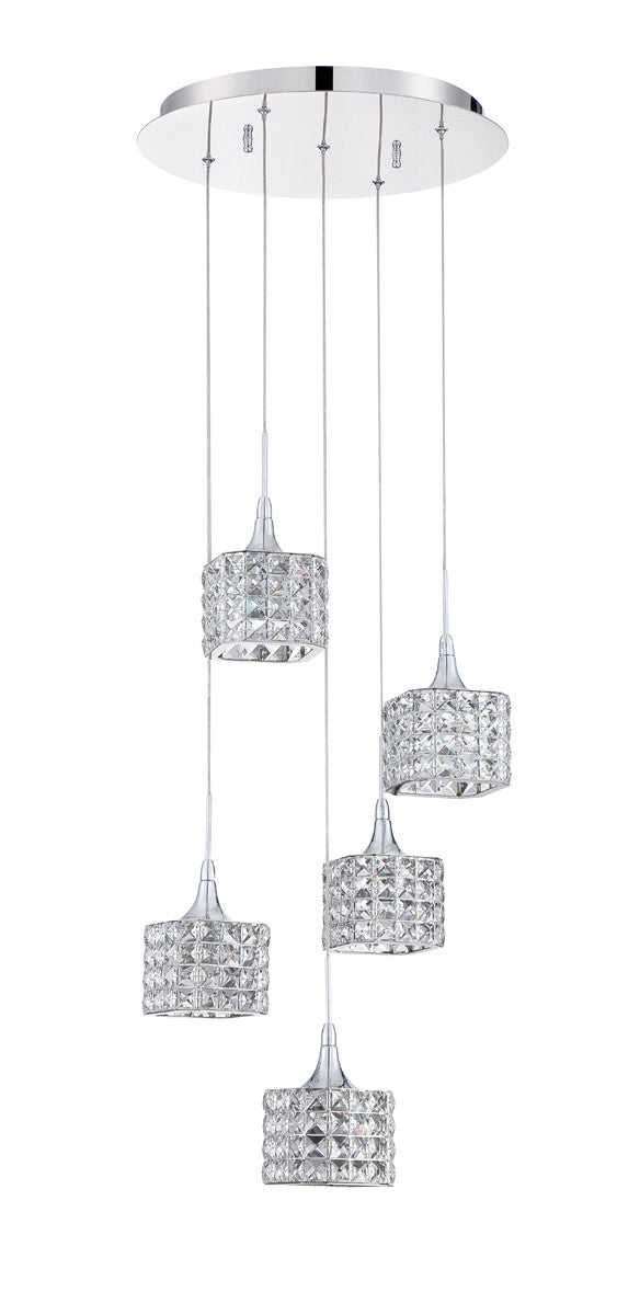 Shimera Five Light Pan in Chrome Kendal Canada