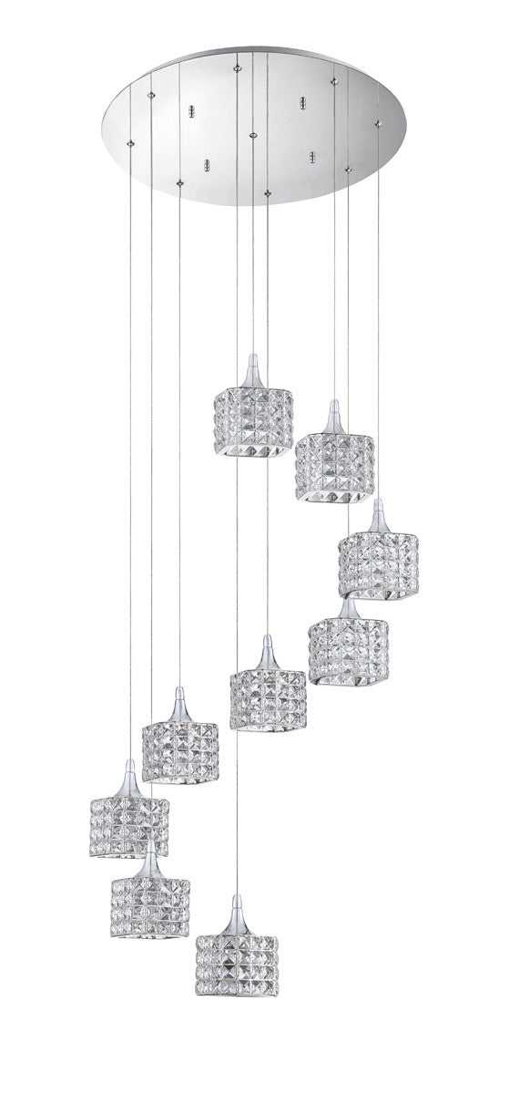 Shimera Nine Light Pan in Chrome Kendal Canada