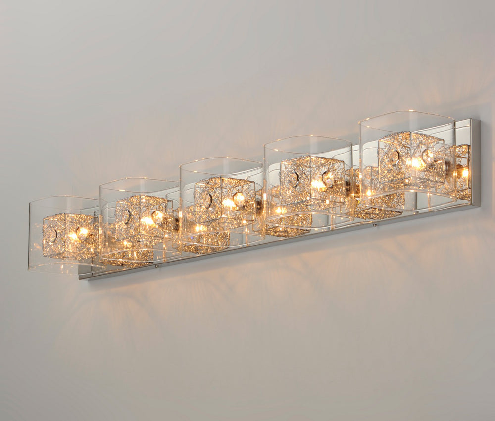 ET2 - E22835-18PCPC - Five Light Bath Vanity - Gem - Polished Chrome