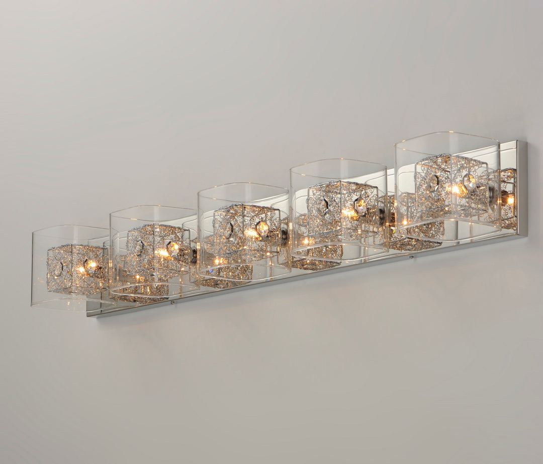 ET2 - E22835-18PCPC - Five Light Bath Vanity - Gem - Polished Chrome