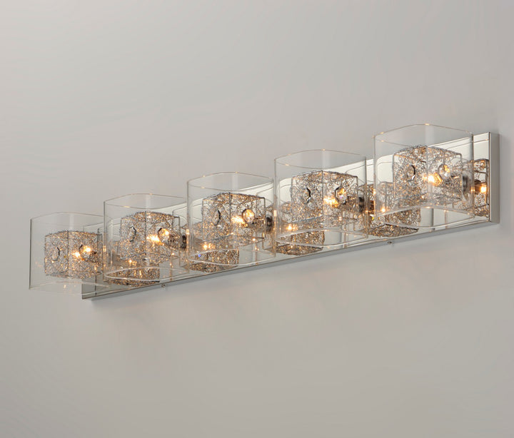 ET2 - E22835-18PCPC - Five Light Bath Vanity - Gem - Polished Chrome