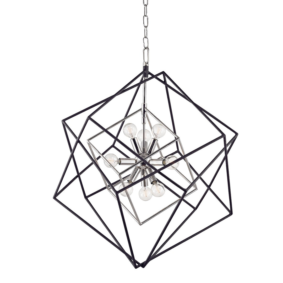 Roundout Nine Light Chandelier in Polished Nickel - available from The Lighting Shoppe, trusted by Canadian homeowners