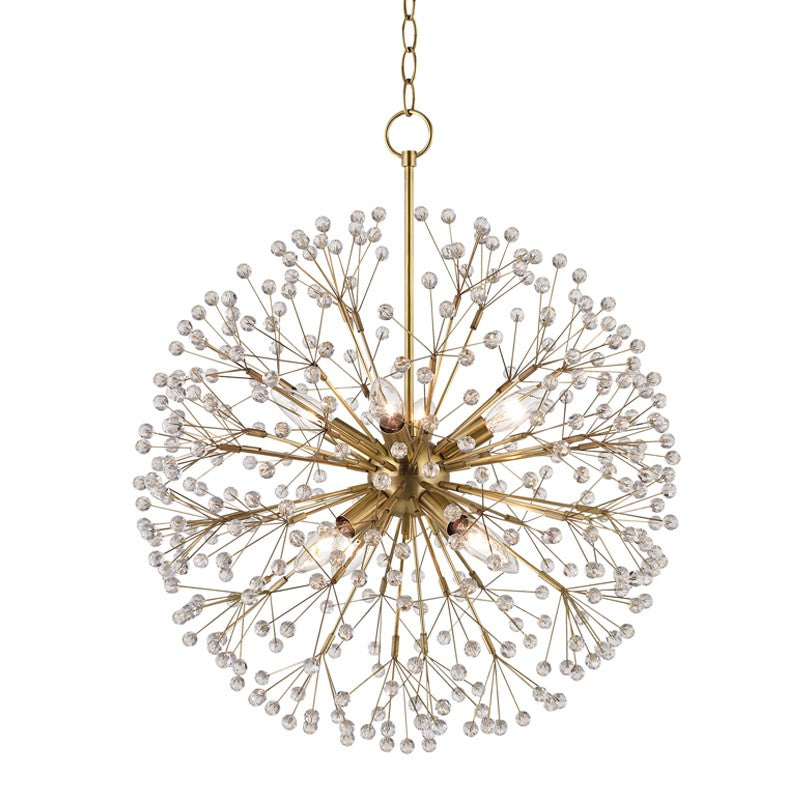 Dunkirk Eight Light Chandelier in Aged Brass - available from The Lighting Shoppe, trusted by Canadian homeowners