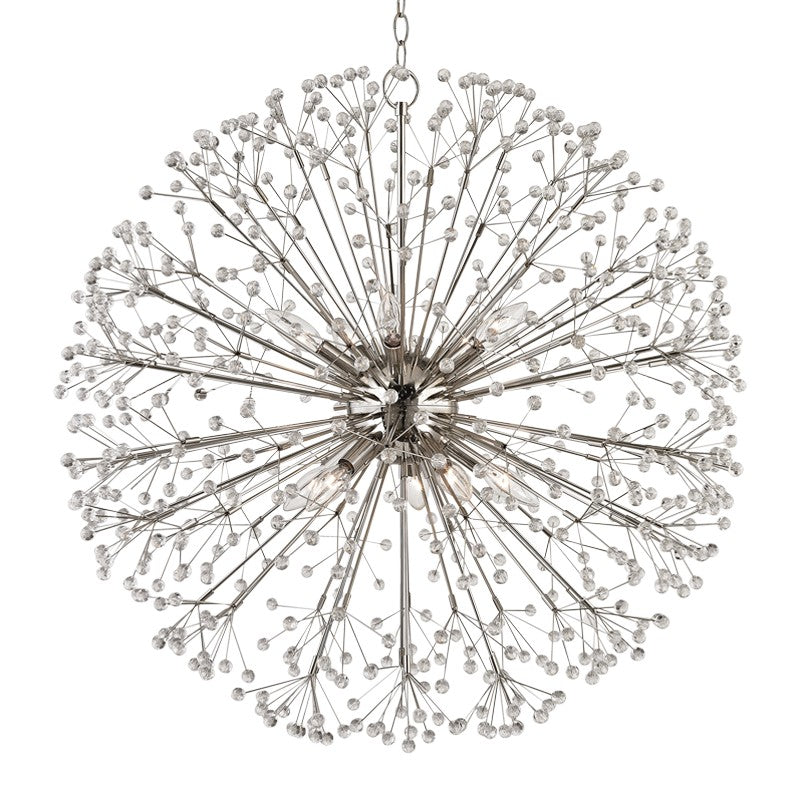 Dunkirk Ten Light Chandelier in Polished Nickel - available from The Lighting Shoppe, trusted by Canadian homeowners