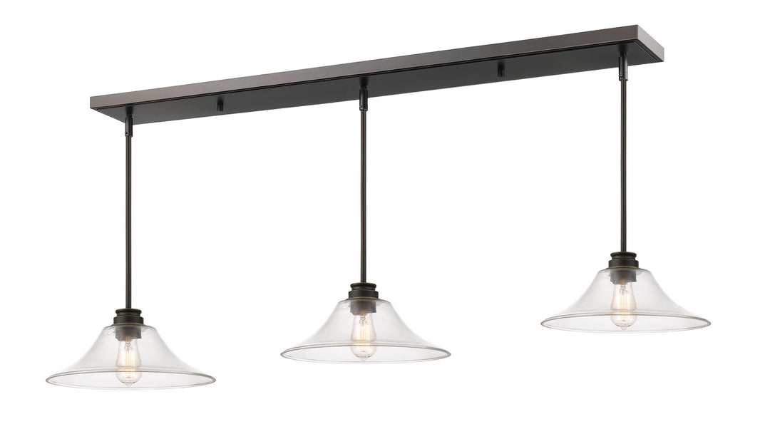 Annora Three Light Linear Chandelier in Olde Bronze - available from The Lighting Shoppe, trusted by Canadian homeowners