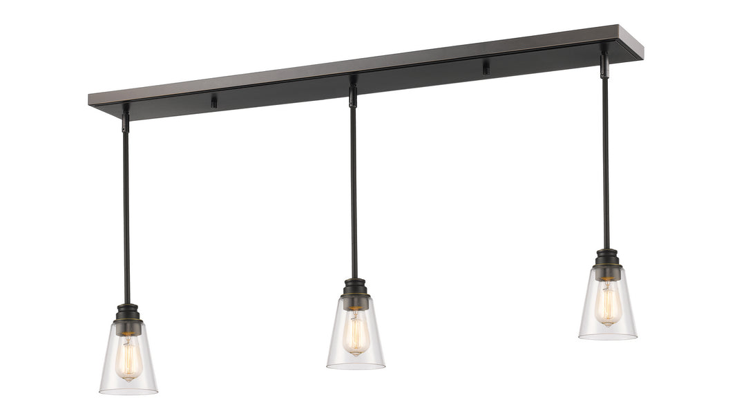 Annora Three Light Linear Chandelier in Olde Bronze - available from The Lighting Shoppe, trusted by Canadian homeowners