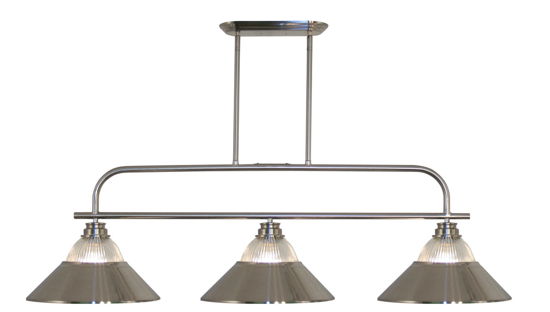 Annora Three Light Billiard in Brushed Nickel - available from The Lighting Shoppe, trusted by Canadian homeowners