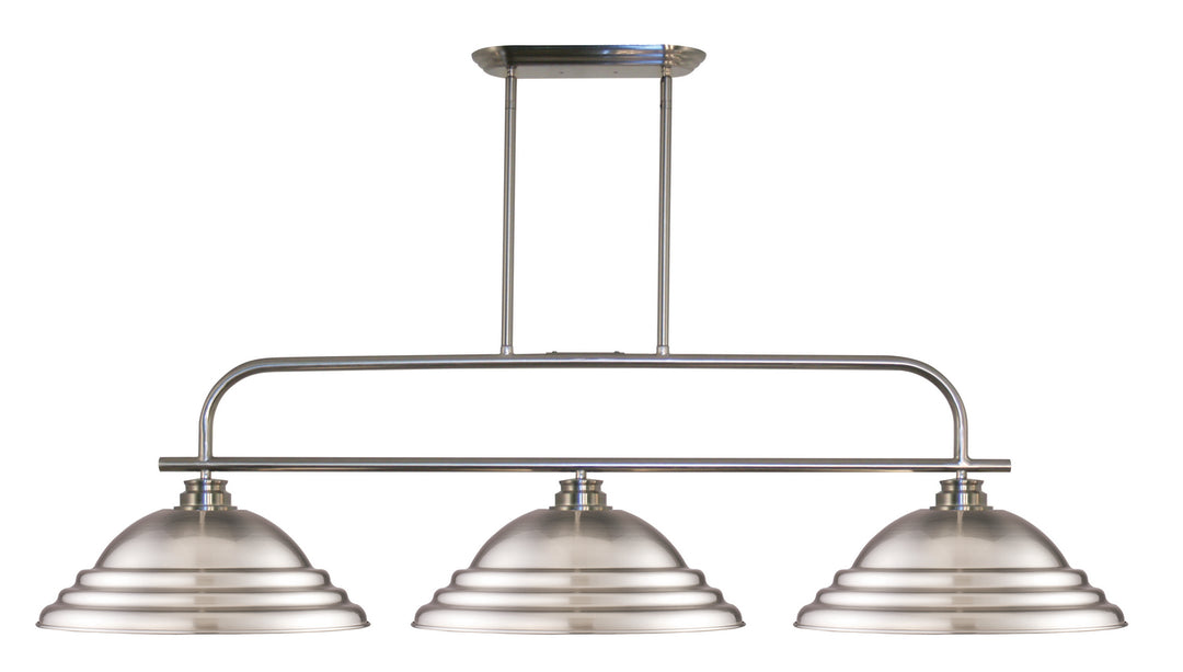 Annora Three Light Billiard in Brushed Nickel - available from The Lighting Shoppe, trusted by Canadian homeowners