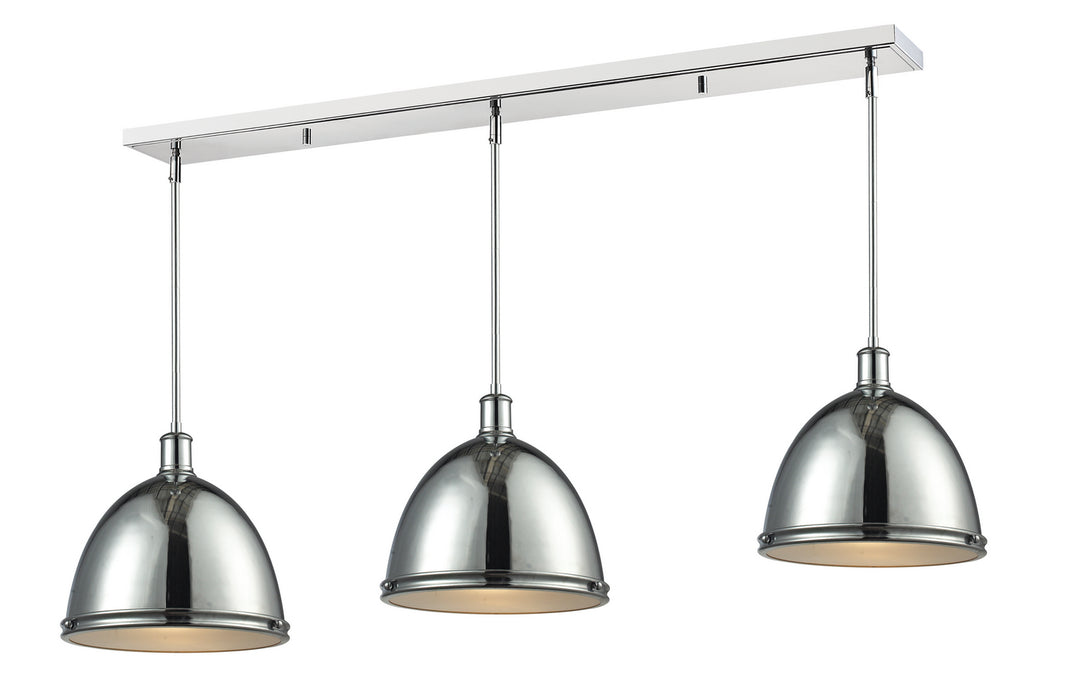 Mason Three Light Linear Chandelier in Chrome - available from The Lighting Shoppe, trusted by Canadian homeowners